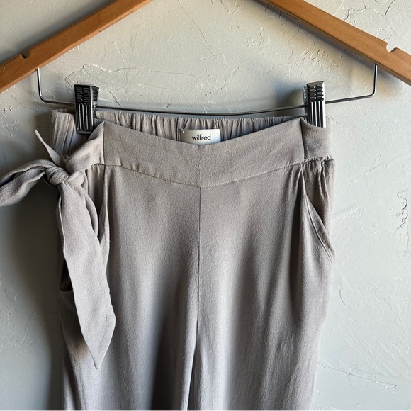 Aritzia Wilfred Crepe High Waisted Wide Leg Pants Sz XS Clean Girl Neutral - Picture 10 of 13